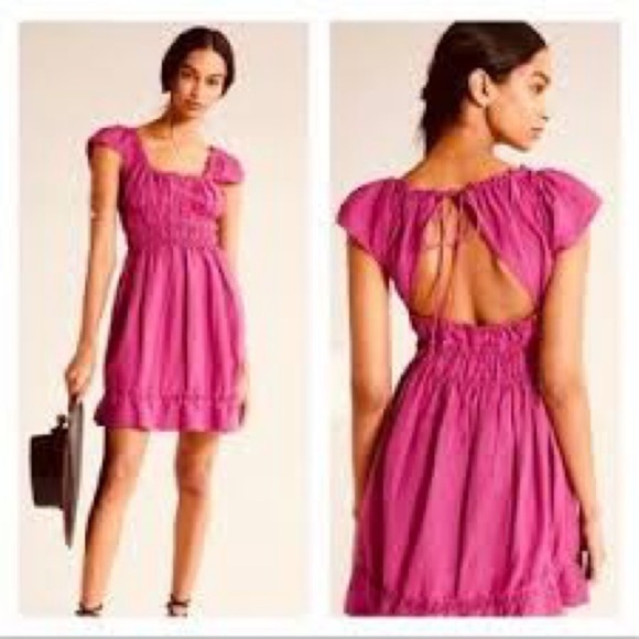 Anthropologie Fuchsia Backless Dress - Picture 1 of 4